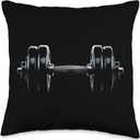 Dumbbell 3D Throw Pillow, Size: 16x16