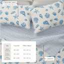 Great Bay Home Coastal Quilt Set - 3-Piece Full/Queen Size Nautical Bedding Set - Lightweight, All-Season, Reversible Coral-Printed Bedspread (Blue Shells)