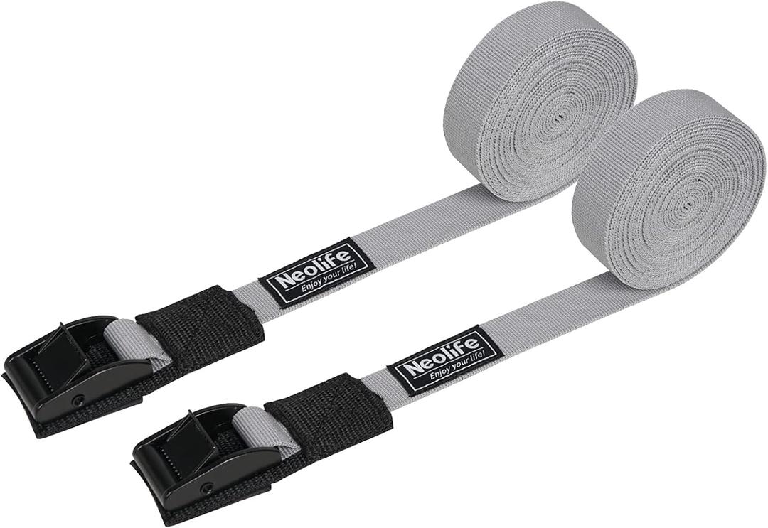 Rack Strap Tie Down Straps for Surfboard SUP Paddleboard Kayak Snowboard and Canoes, 15 Feet (Pair), Black/Yellow/Gray