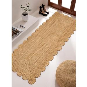 Hand Woven Jute Area Rug - 2.5' x 6' Feet - Rustic Beige Reversible Rectangular Rugs for Bedroom, Kitchen, Living Room - Vintage Natural Braided Entry Floor Décor Boho Jute Rug 30 X72 Inches