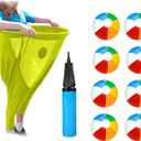 Grandma Pants Courtyard Game, Giant Outdoor Leisure Throwing Competition, Grandma Courtyard Game Pants, Team Relay Family Reunion Party Outdoor Game Set with 8 Elastic Balls and 1 Air Pump (Yellow)