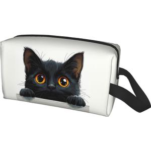 Black Cat Travel Makeup Bag Large Cosmetic Bags Funny Women Purse Portable Traveling Organizer Pouch for Ladies Gift