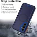 Magnetic Case for Galaxy S24 5G case,Samsung S24 Heavy Duty case,[Military Grade Protective ],[Shockproof] [Dropproof] [Dust-Proof], (Dark Blue-MAG)