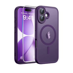 FNTCASE for iPhone 17 Case: [Compatible with Magsafe] Translucent Matte Cases with [Full Camera Protection] [Screen Protector] Military Grade Shockproof Protective Phone Cover - Purple