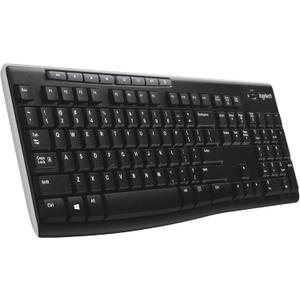 Logitech K270 Wireless Keyboard for Windows, 2.4 GHz Wireless, Full-Size, Number Pad, 8 Multimedia Keys, 2-Year Battery Life, Compatible with PC, Laptop, QWERTY UK English Layout - Black