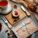 Domensi 1 Set Bridal Shower Favors Mini Charcuterie Boards Bulk Bamboo Cheese Cutting Boards Knives Forks Thank You Tags Box for Guests Baby Shower Birthday House Warming Return Gift(Rectangular)