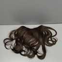 ALXNAN Long Wavy Layered Hair Extensions for Women, Clip in Hair Extensions Clip Ins Soft Full Head Synthetic Hairpieces 16 Inch Chocolate Brown with Dark Brown