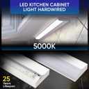 Hardwired LED Under Cabinet Task Lighting - 16 Watt, 24", Dimmable, CRI>90, 5000K (Day Light), Wide Body, Long Lasting Metal Base with Frost Lens Under Counter Light for Kitchen