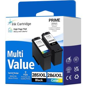G285XL CL-286XL Compatible Ink Cartridge Replacement Printer (1 Black, 1 Color)