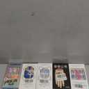 24 Pcs Independence Day Nails Short Press on Nails Square RIICFDD French Fake Nails Dark Blue False Nails with Glitter USA Flag Designs Stick on Nails for Women Girls 4th of July Nails, Set of 5