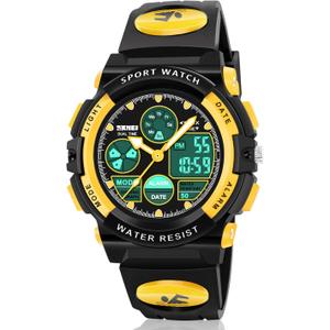 ATIMO LED Multi Function Waterproof Watch for Kids - Kids Gifts (yellow)