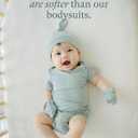 PurComfy Supersoft Short Sleeve Baby Bodysuits, Premium Bamboo Rayon Bodysuit Unisex Boy Girl (18-24 Months, Cream (6-pack))