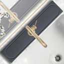 Faucet Mat for Kitchen Sink with Raised Feet, Fast Drying Diatomite Stone Sink Tray, Water Absorbent Faucet & Sink Splash Guard, Prevents Moisture Buildup, Durable Protector for Bathroom Counter (23.7" x 4", Dark Gray Style 2)