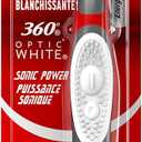 Colgate 360 Optic White Battery Powered Sonic Toothbrush, Soft, 1 Pack