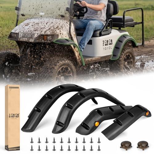 10L0L Golf Cart Fender Flares - Standard Fender Flares Front and Rear for EZGO TXT 1998-2013 Gas/Electric Carts with Metal Mounting Hardware Not Fits 48V Electric and Modified Cart