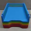 Set of 6 Rainbow Turn in Trays for Teachers, Plastic Classroom Paper Organizers, Colorful Storage Baskets for Office (12.75 * 9.75 * 2.75 inch)