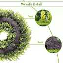 Spring Summer Boxwoods Green Wreath for Front Door Decor, 18-20Inch Greenery Artificial All Seasons Wreaths for Wall Window Porch Home Farmhouse Outdoor Outside Indoor Hanging Decorations