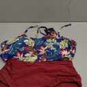 ZAFUL Women's High Waisted Bikini Set Crisscross Tankini Swimsuit Tummy Control Ruched Bathing Suit (Medium, Plum Pie)