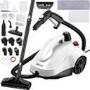 Steam Cleaner, Steam Mop with 22 Accessories, Powerful Multipurpose Portable Steamer for Cleaning to Remove Grime, Grease, for Multi-Purpose and Multi-Surface Floors, 16.4ft Power Cord, White
