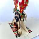 Schnauzer Christmas Pop Up Card  3D Holiday Greeting Card Featuring Adorable Schnauzer Dog with Festive Reindeer Antlers, Perfect for Dog Lovers, Unique Christmas Gift Card for Friends and Family