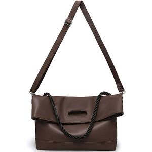 Large Tote Bags for Women Hobo Crossbody Purses Leather Shoulder Handbags Work Ladies Bags with Adjustable Strap (Y1-darkbrown)