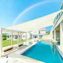 REXloyal Sun Shade Sail 13' x 20' Cream Rectangle Canopy Sail Shade Cover 95% UV Block Permeable Sunshade Outdoor for Patio Yard