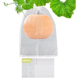 Mesh Fruit Tree Bags, 20 Pack 27 x 19 Inch Plants Protection Netting with Drawstring, Insect Bird Bug Barrier Net Cover for Garden Flower Bananas Vegetables Fruits Tree Shrub