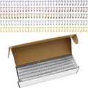 100 Pack Metal Twin Loop Binding Wire Coils, 32-Loop, 3/8" Mixing Color Double Loop Wire Binding Rings Wire, 3:1 Pitch, Multi Color Binding Spirals 10mm