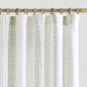 jinchan Boho Linen Curtains 63 Inch Length Country Farmhouse Printed Curtains for Living Room or Bedroom Green on White Rod Pocket Back Tab Geometric Light Filtering Drapes Set 2 Panels