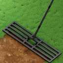 36x10 inch Lawn Leveling Rake, Upgraded Lawn Leveler Tool Heavy Duty Reinforced Connection, Garden Rake with Adjustable Long Handle, Ground Leveler for Yard Smoothing Soil Grass Dirt Sand