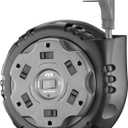KMC 6-Outlet Surge Twist Cord Reel Retractable Power Strip Surge Protector, 1085J Surge Protection, 8ft 14/3 Retractable Extension Cord, 3-Prong Low-Profile Flat Plug, UL/ETL Certified, Gray
