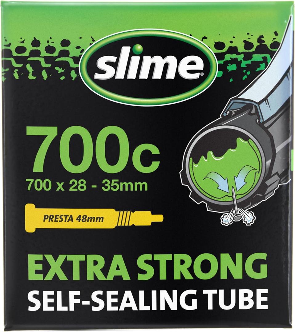 Slime Extra Strong Self-Sealing Inner Bike Tube for Bicycle Tires w/Slime Sealant Inside & Fibro-Seal Technology (28" x 1.1"-1.4")