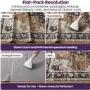 DEXI Area Rugs for Living Room, 4x6 Washable Low Pile Vintage Traditional Rug for Bedroom, Non Slip Indoor Carpet for Dining Office Nursery, Pink White