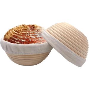 7 inches Round Banneton Basket for Bread Proofing, Dough Proofing Bowls with Removable Liner, Good for Home Sourdough Bakers Baking, 2 Pack (7 inches Round 2 pack)