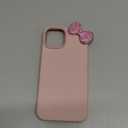 Cases for iPhone 15, Luxury Glitter 3D Rhinestone Bow Phone Cover Soft Litchi Pattern Protective Phone Case for iPhone 15 6.1" 2023 (Pink)