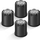 Golf Cart Black SS Center Cap Cover, Suitable for 2.65" Dia Bore Wheel Rim SS Chrome Plastic Center Caps for EZGO Golf Cart Wheel -4 Black Packs