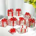 kanpura Red Glass Candy Jar Crystal Candy Dish with Lid Set of 3 Clear Glass Jar for Cookie, Coffee Beans, Snacks, Spices Mother Day Gift for Mom