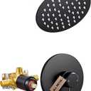 Wintap Shower Faucet Set, Matte Black Shower Head and Handle Set with Pressure Balance Valve, Stainless Steel Shower Faucet, 6 Inch Single Handle Control Shower Valve and Trim Kit (WT-3317BK)