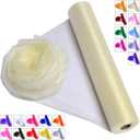 Crystal Organza Fabric Tulle - 16" by 50 Yards Sheer Fabric for Wedding Party Decoration Bridal Shower Tutu Roll Netting Spool Ribbon Wrapping (Ivory)