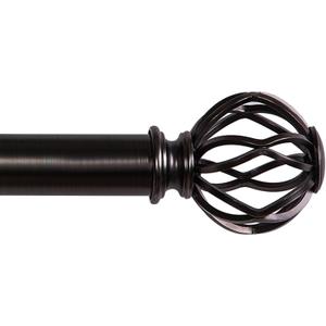 Curtain Rods for Windows 18 to 45 inch, 1 Inch Adjustable Curtain Rod, Heavy Duty Window Curtains Rod for Bedroom Living Room, Modern Decorative Drapery Rods Birdcage Finials (Cobalt Nickel)