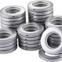 32 Pack Curtain Grommets,DeSS Inner Diameter 1-9/16"(40mm) Curtain Eyelet Rings Nanoscale Low Noise Roman Ring (Matt Silver)