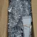 Santanelo 4ft Lighted Silver Artificial Christmas Tree with Lights,Snowy Artificial Xmas Tree, Not Pre-lit Small Xmas Pine Tree for Home Office Party Decor (Sliver)