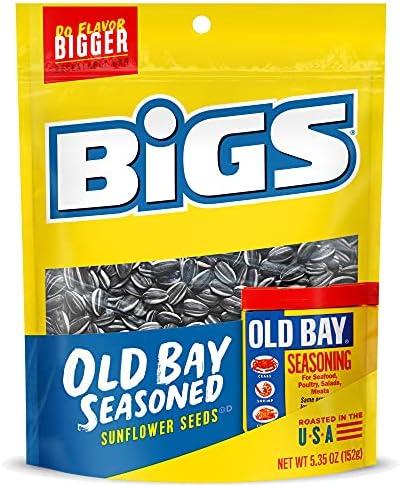 BIGS Sunflower Seeds, Old Bay Seasoned Flavor, 5.35 oz. (Pack of 12) Best by Nov 08 2025