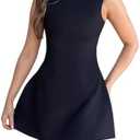 ABYOVRT Women Sexy Backless Mini Dress Sleeveless Open Back A Line Formal College Graduation Dress, L