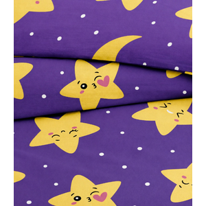 Kids Duvet Cover Set Twin/Twin XL Size - 2 Piece Stars Duvet Cover Set & 1 Pillow Sham with Zipper Closure & Ties - Easy-Care and Fade Free - Soft, Cute & Cozy Bedding Set for Kids, Girls and Teens