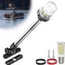 12 Inches Bimini Light for Pontoon Boat, Pontoon Navigation Lights Anchor Light Stern Lights for Bimini Top Mount Waterproof IP67, White Fold Down LED Marine Boat Rear Running Lighting