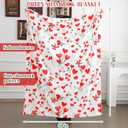 Valentine's Day Heart Flowers Throw Blanket 50"x60" Soft Warm Plush Flannel Decorative Blanket for Living Room Couch Bedroom Bed, Romantic Gift for Mom Wife Girlfriend