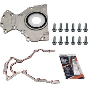 Crankshaft Rear Main Seal - with Housing Cover, Gasket, Bolt Kit Replacement for 4.8 5.3 6.0 6.2 GM-C 2020-97, Isuzu 2016-03, Saab 2009-05 635-518 12639250