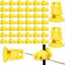 Frienda 100 Pcs Electric Fence Wire Insulators Screw Round Post Insulator Fence Wire Holding Insulator Post Clips Insulators for Farm Garden Pet Containment Animal Husbandry Electronic (Yellow)