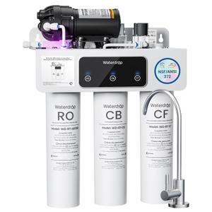 Waterdrop T3-C Reverse Osmosis Water Filter, NSF/ANSI 372 Certified, 8-Stage Under Sink RO Water Filter, 450 GPD Tankless Water Filtration System, 2:1 Pure to Drain, BPA Free, Plug-in Required